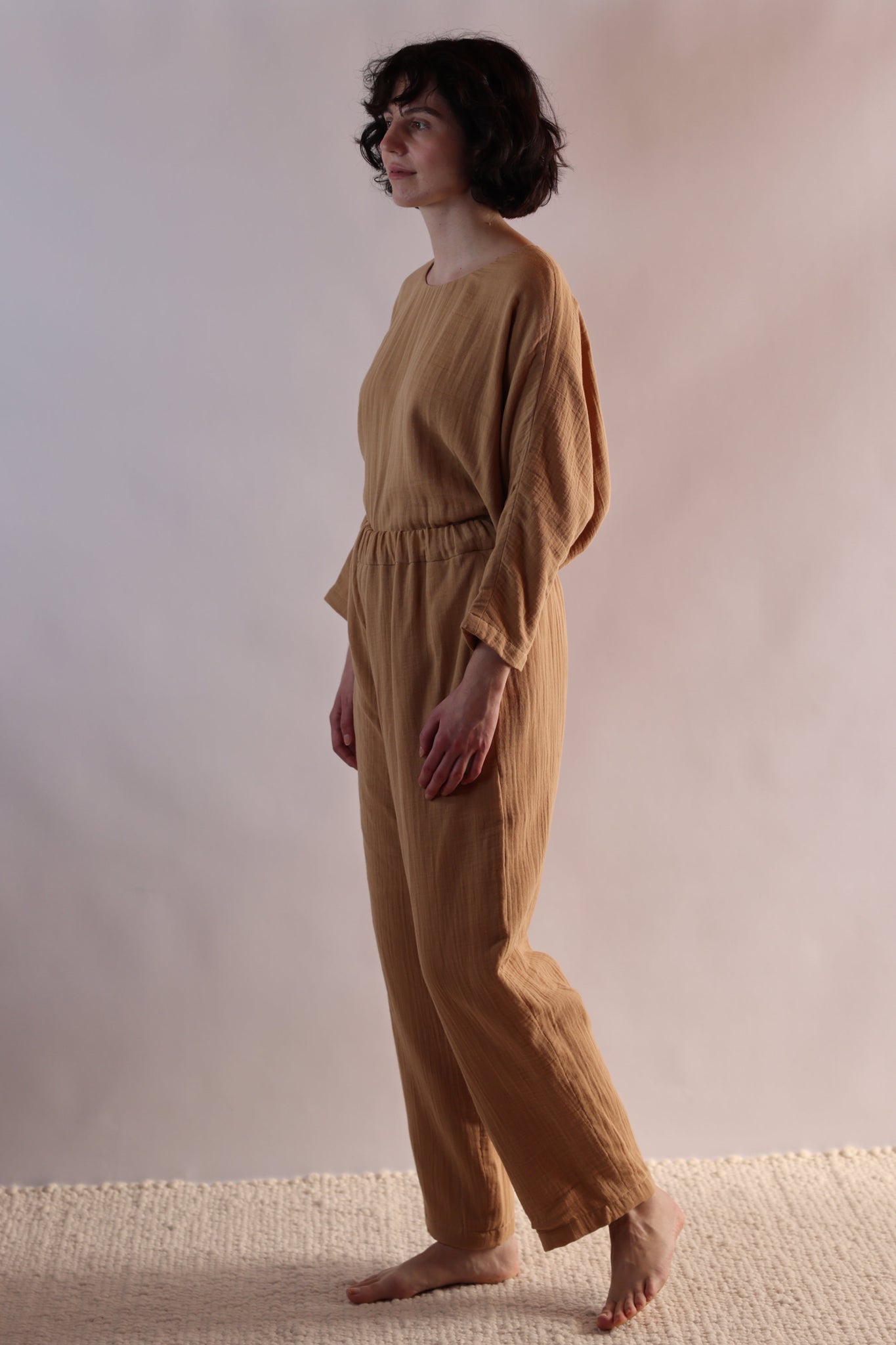 Easy Pants | Organic Cotton Muslin | Tan