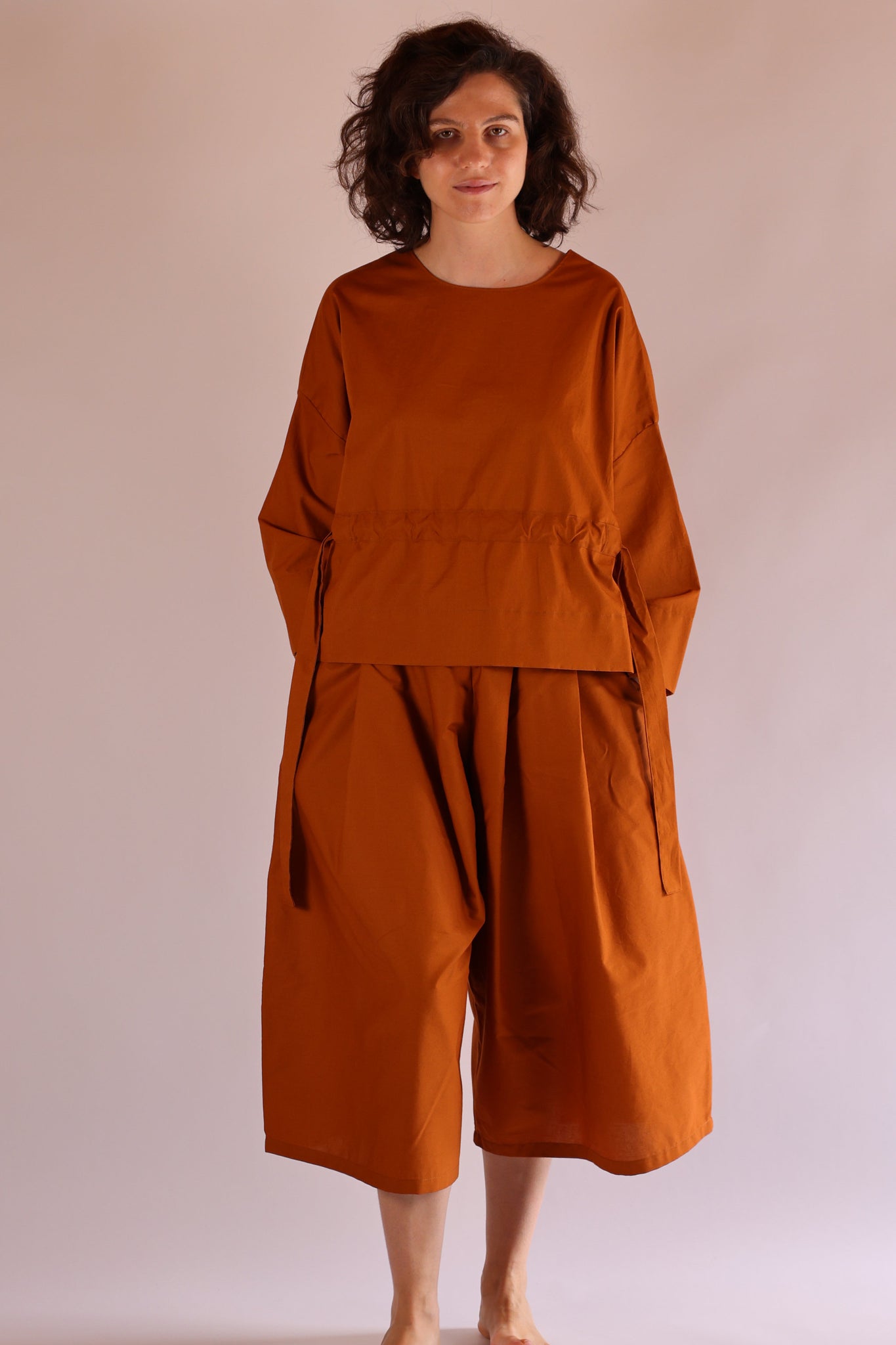 Drawstring Top | Organic Cotton Poplin | Deer