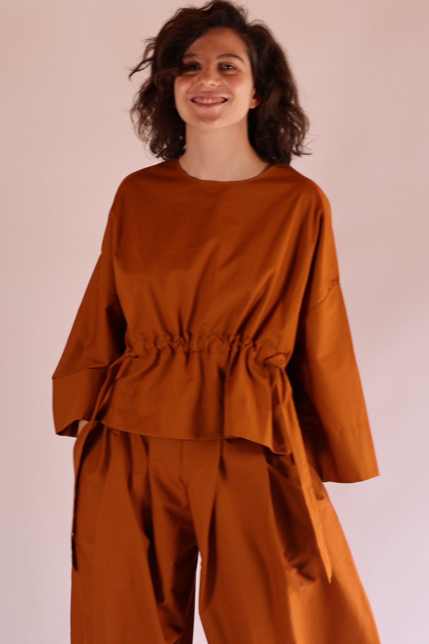 Drawstring Top | Organic Cotton Poplin | Deer