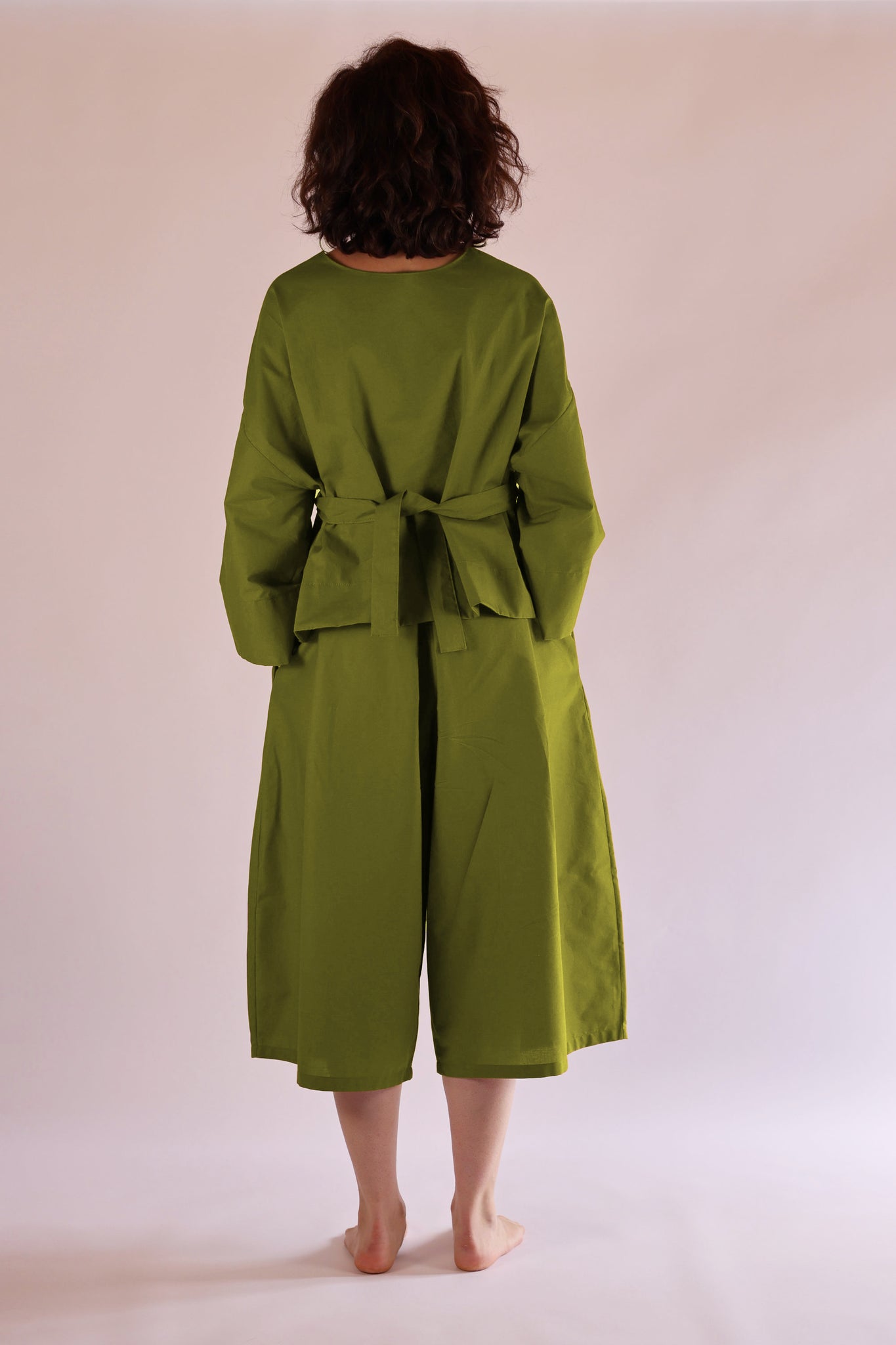 Drawstring Top | Organic Cotton Poplin | Olive