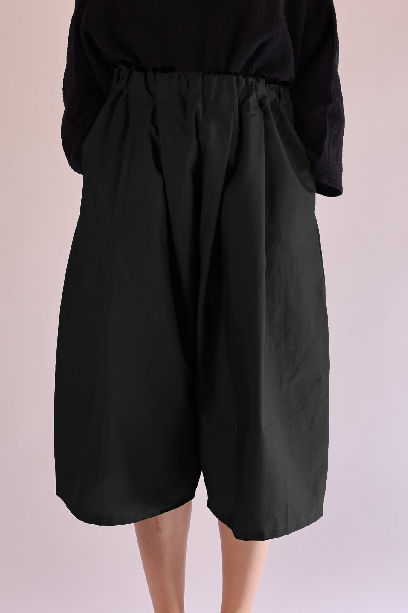 Lantern Pants | Organic Cotton Poplin | Black