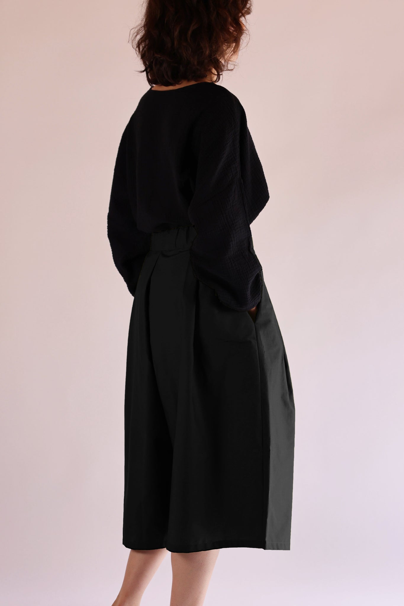 Lantern Pants | Organic Cotton Poplin | Black