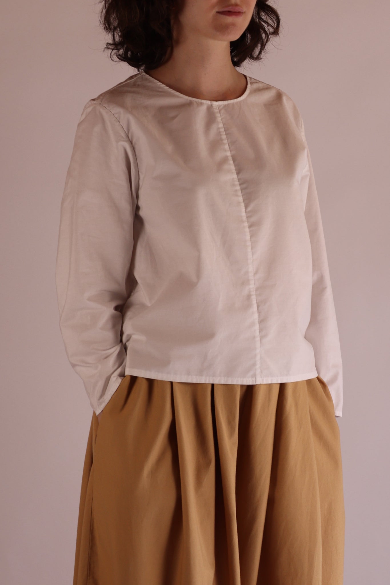 Mid Seam Shirt | Organic Cotton Poplin | White