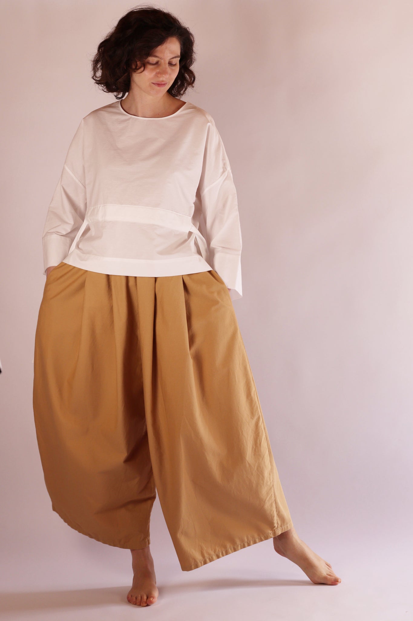 Skirt Pants | Organic Cotton Twill | Tan
