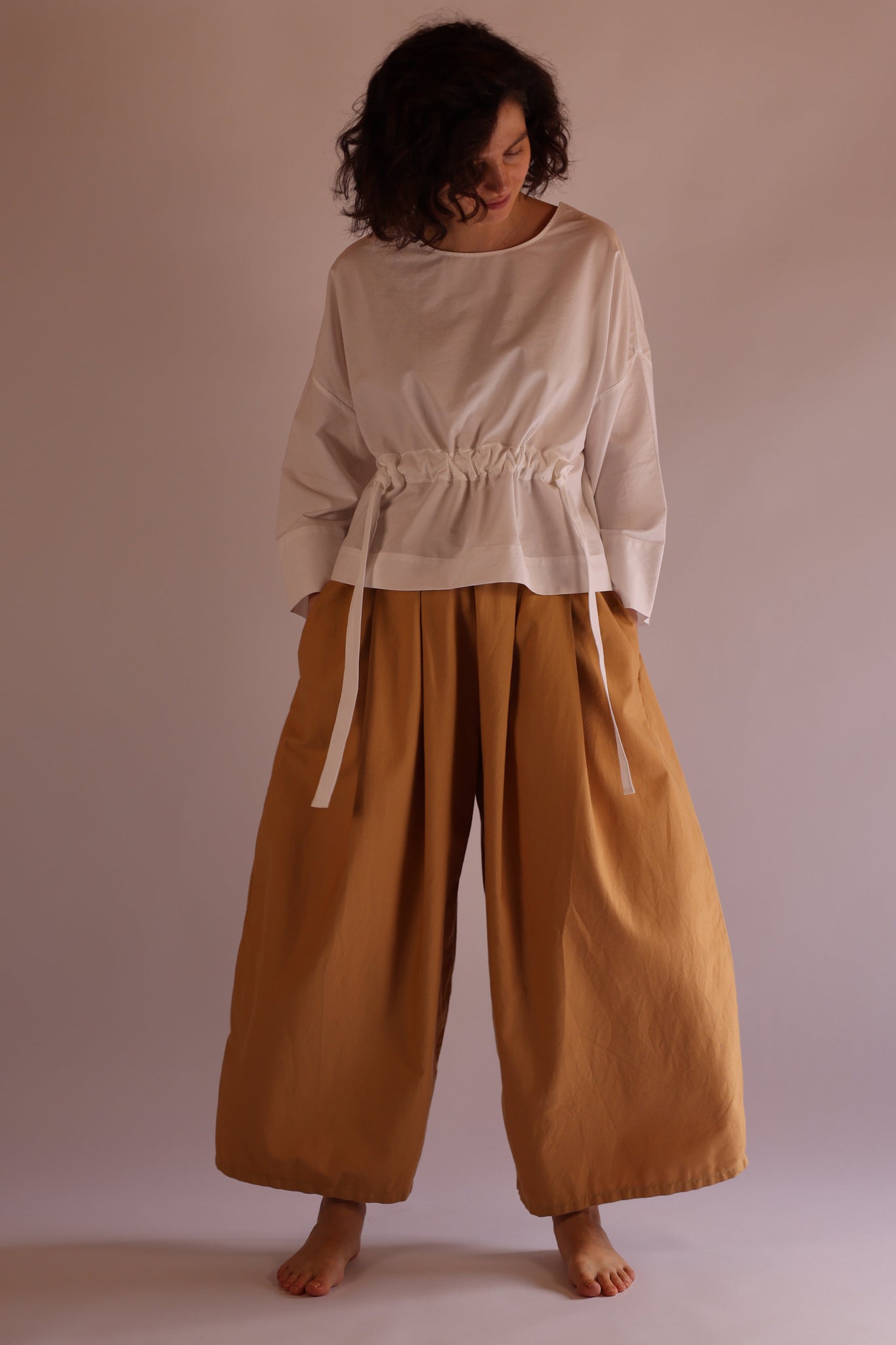 Skirt Pants | Organic Cotton Twill | Tan