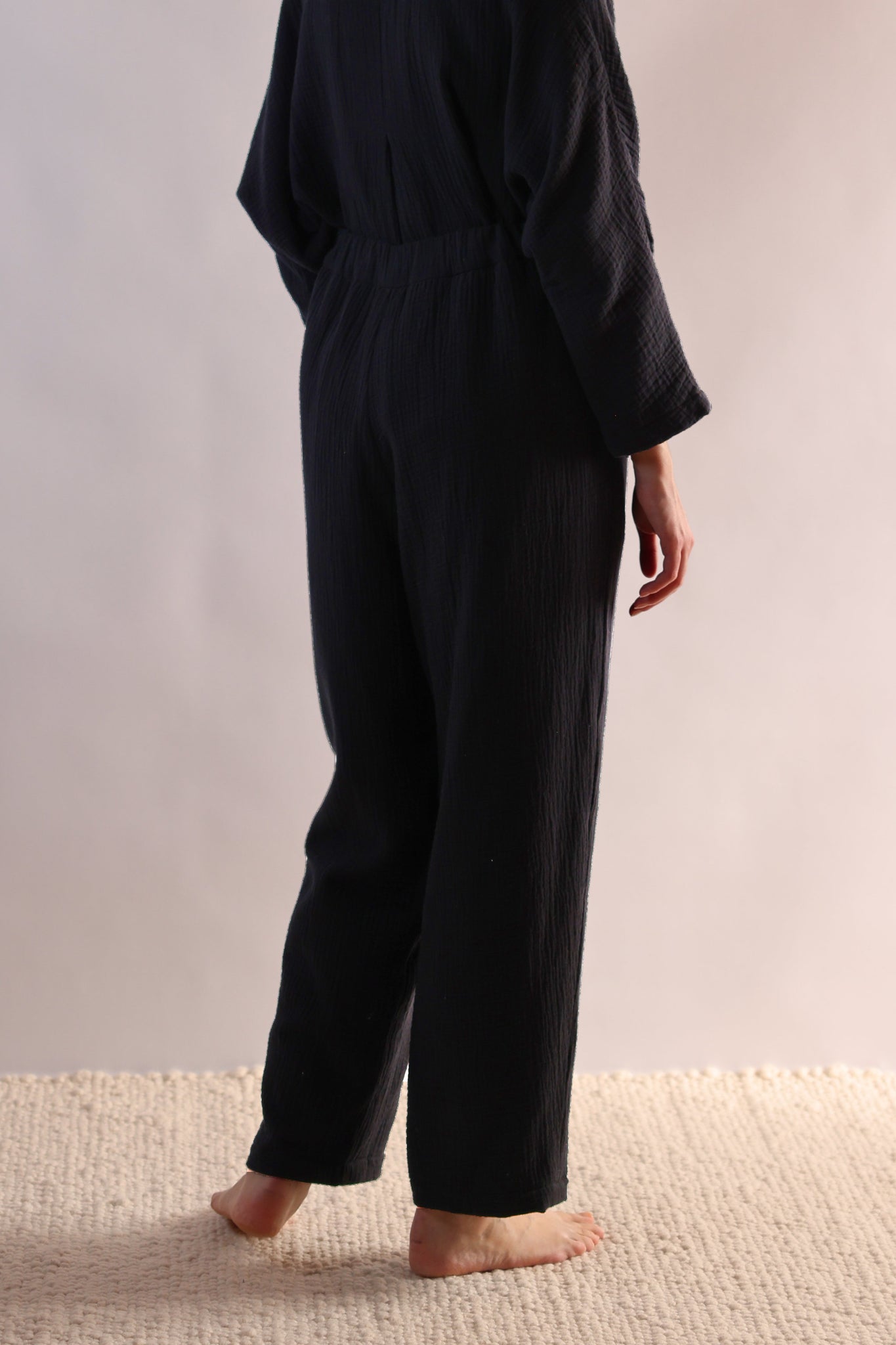 Easy Pants | Organic Cotton Muslin | Black