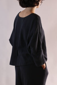 Cropped Top | Organic Cotton Muslin | Black