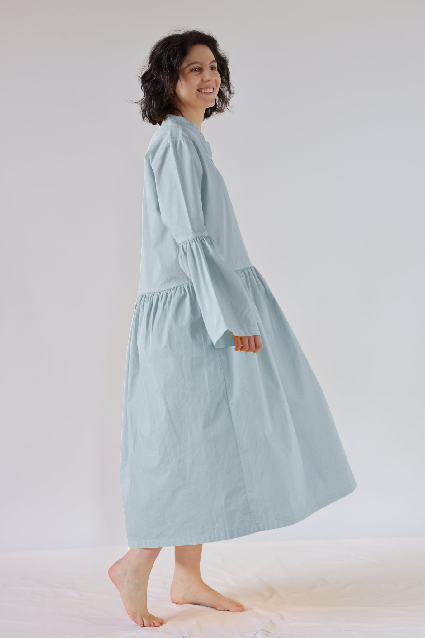 Sun Dress / Organic Cotton Poplin / Ice