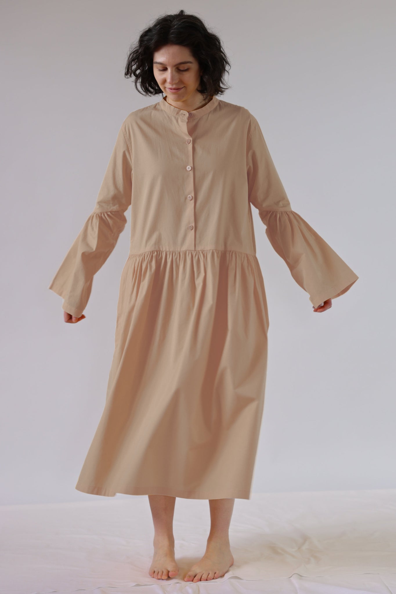 Sun Dress / Organic Cotton Poplin / Sand