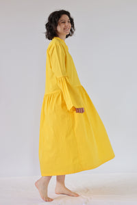 Sun Dress / Organic Cotton Poplin / Yellow