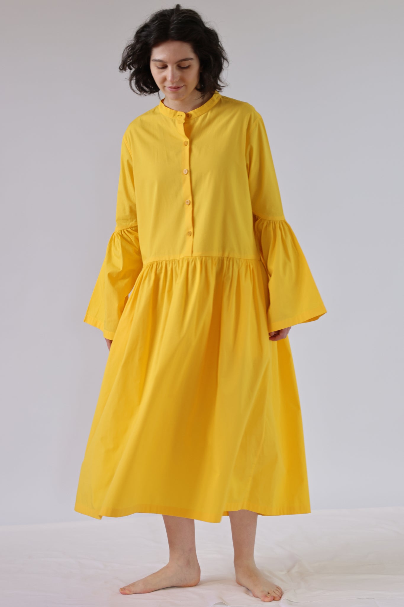 Sun Dress / Organic Cotton Poplin / Yellow